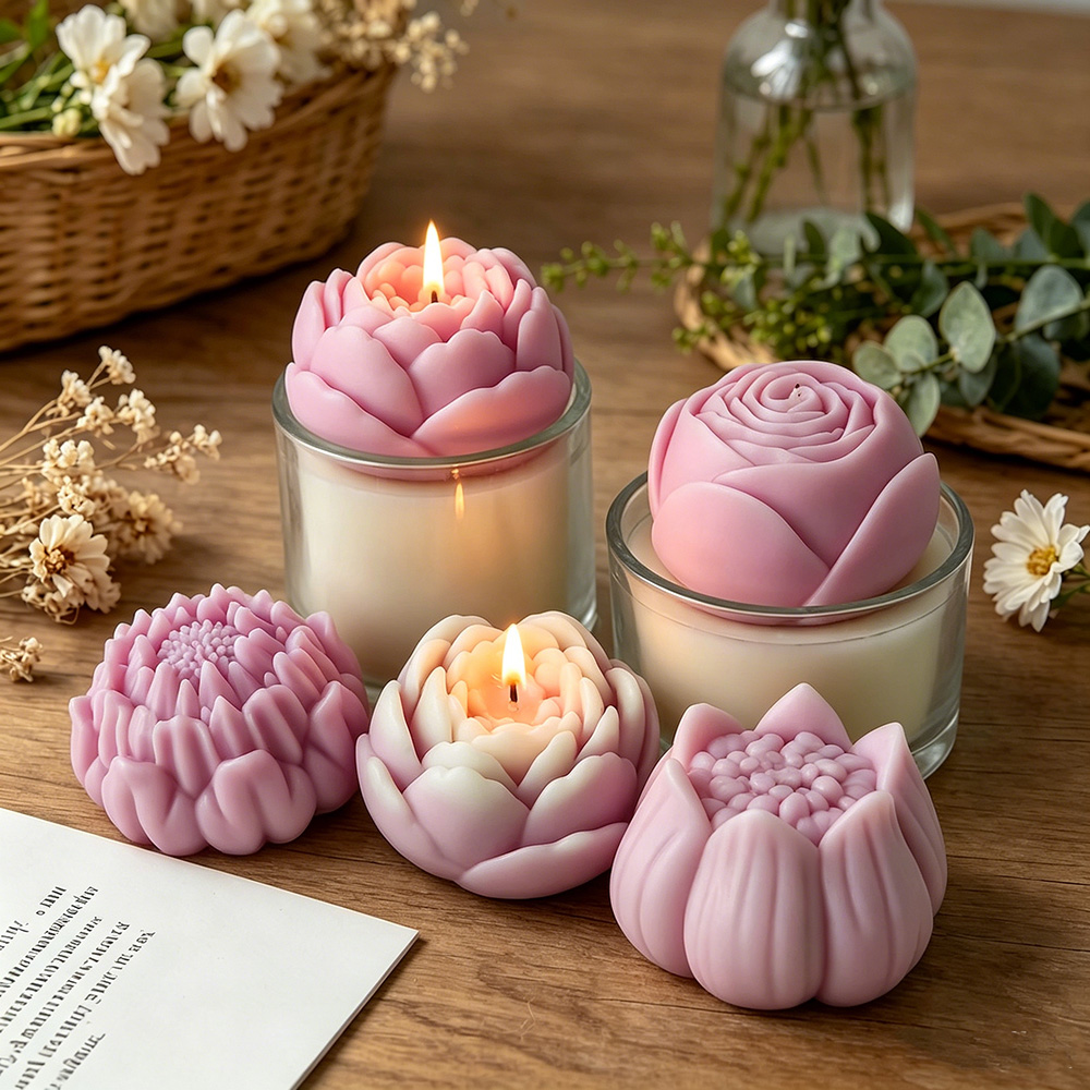 Candle Making Party - 3D Flower Silicone Mold Peony Rose
