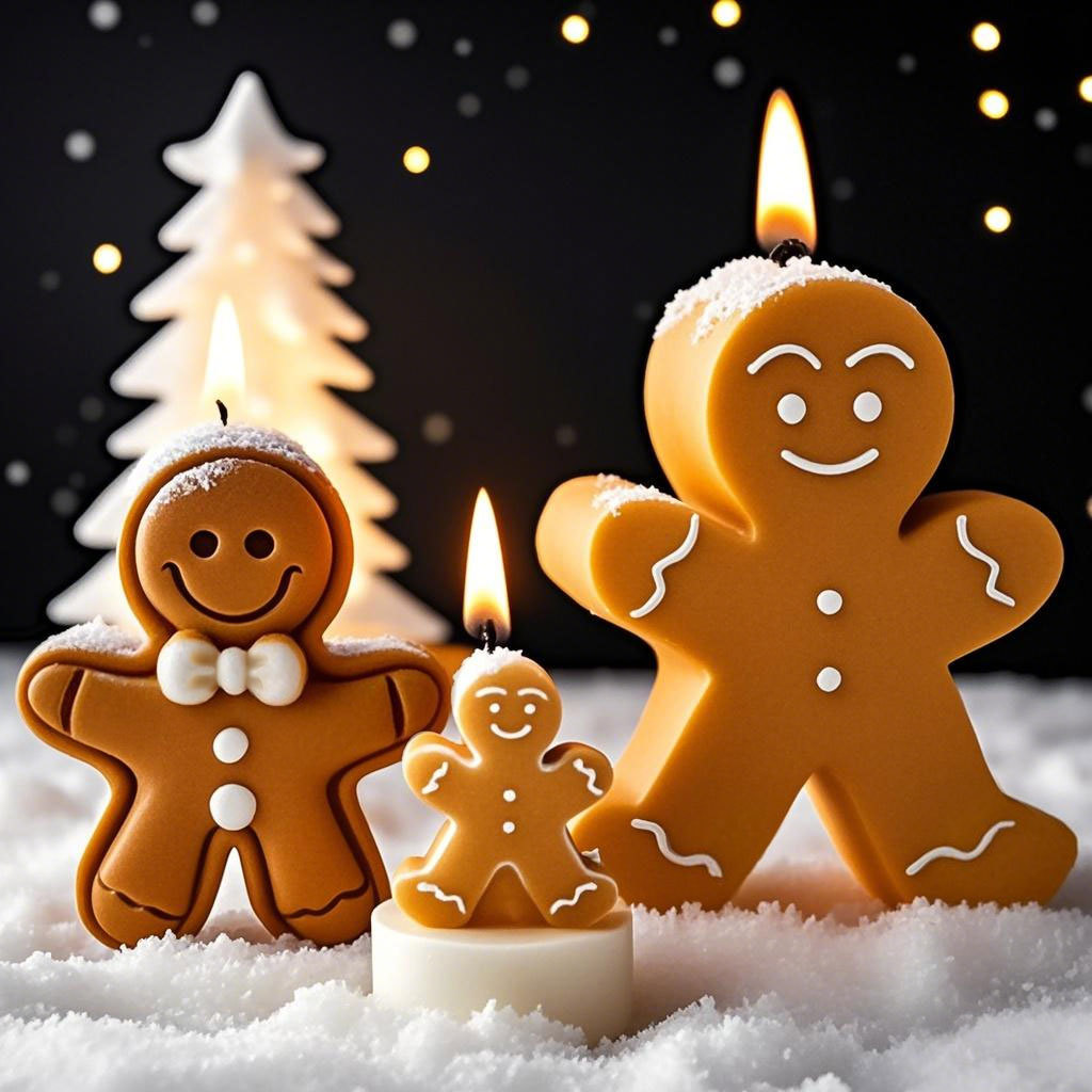 Candle Making Party - DIY Cartoon Gingerbread Man Silicone Candle