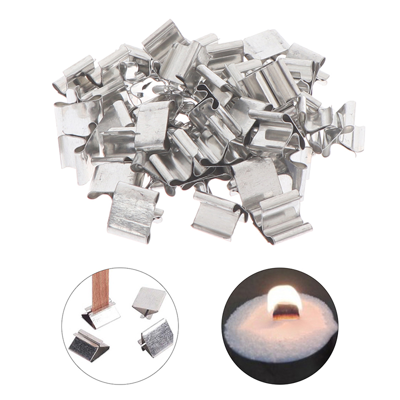 Candle Making Kit - 50pcs Wood Candle Wicks Base Clip
