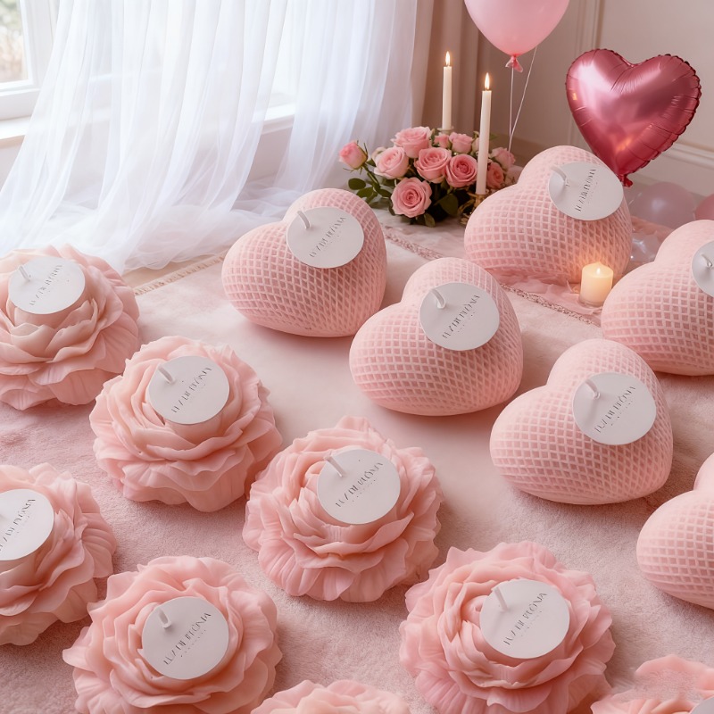 2pcs Peony Flower Woven Heart  - огляд і ціна Candle Making Bath