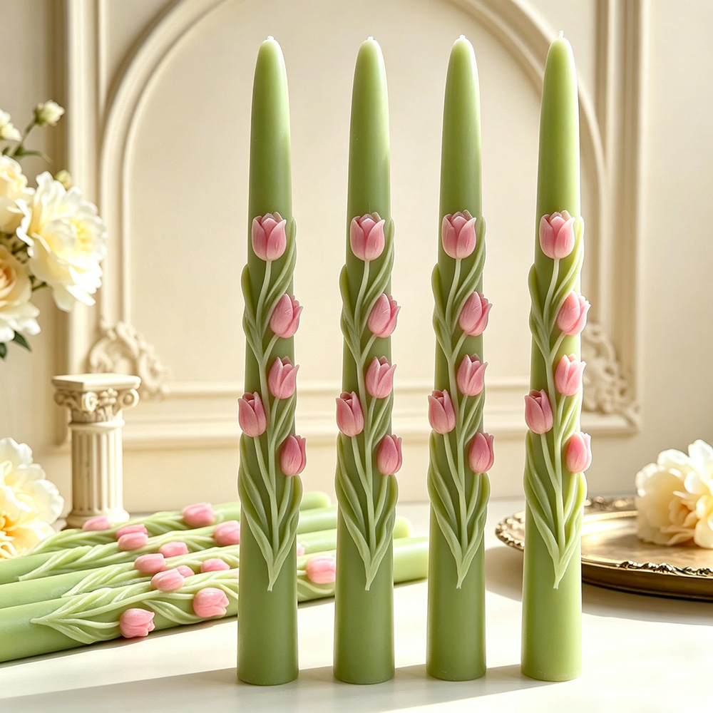 Long Pole Flower Taper Candle  - огляд і ціна Candle Making Party