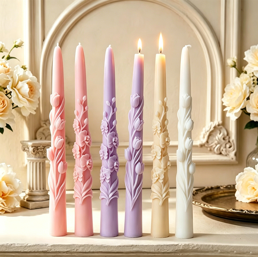 Long Pole Flower Taper Candle  - огляд і ціна Candle Making Party