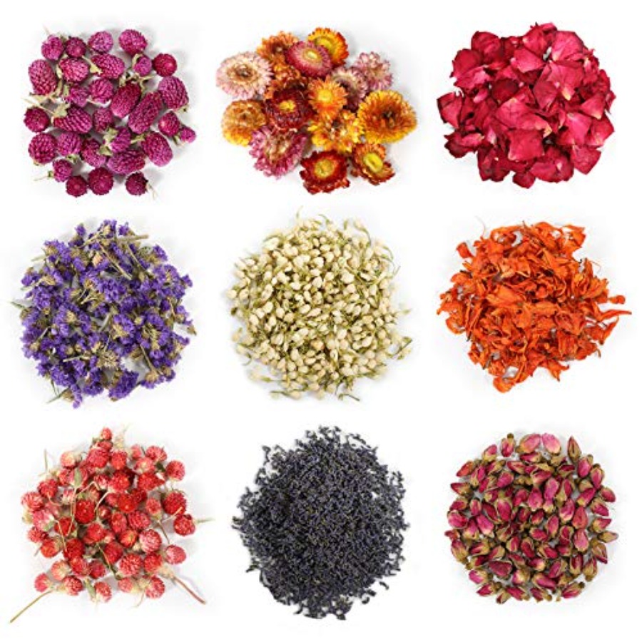 9 Bags Dried Flowers, 100% Nat - огляд і ціна Candle Making Bath