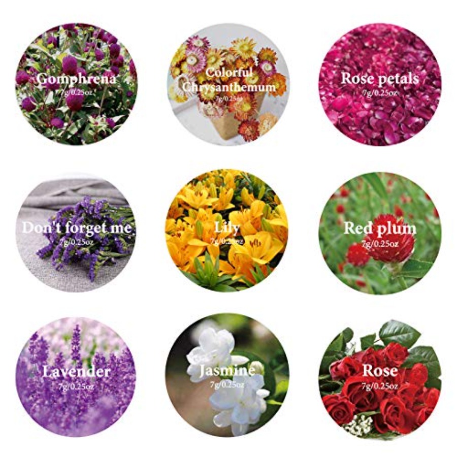 9 Bags Dried Flowers, 100% Nat - огляд і ціна Candle Making Bath
