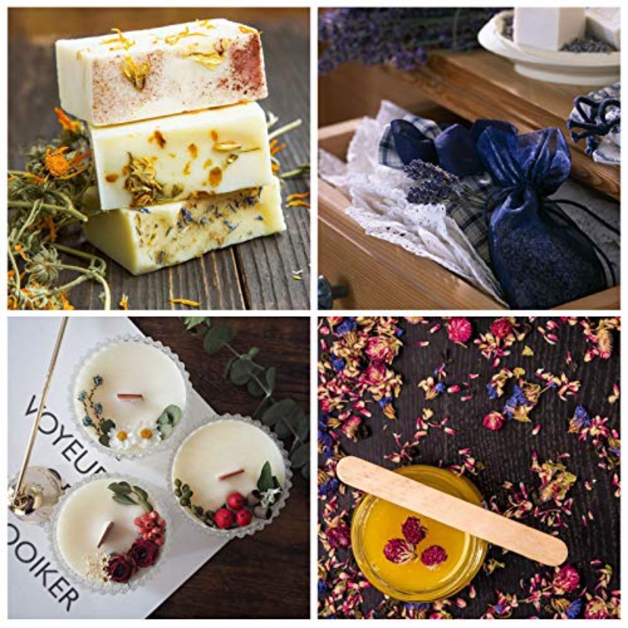 9 Bags Dried Flowers, 100% Nat - огляд і ціна Candle Making Bath