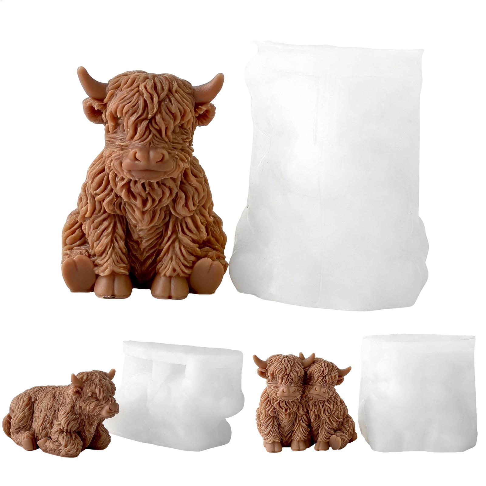 Highland Cow Silicone Mold Reu - огляд і ціна Candle Making Business