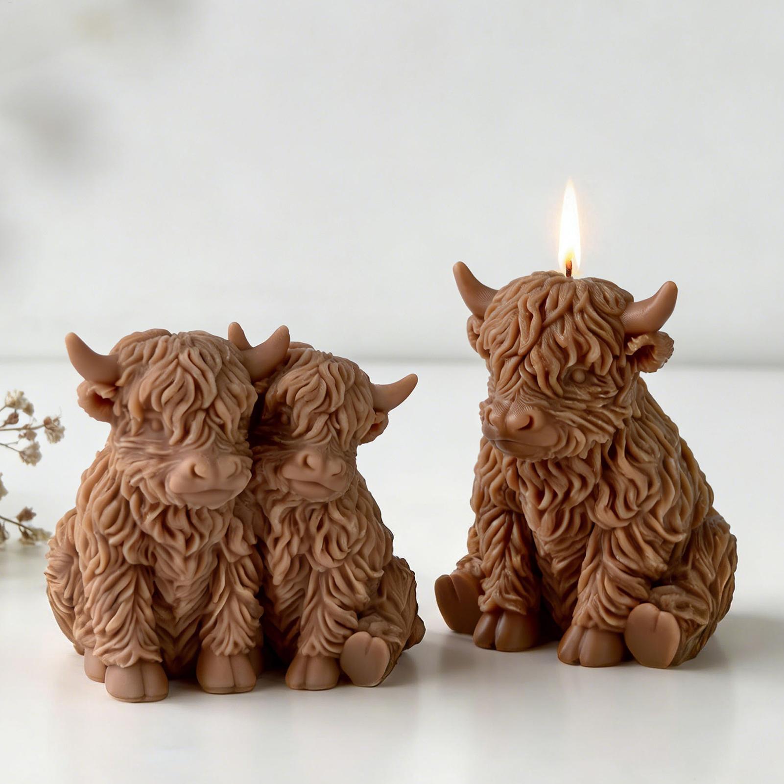 Highland Cow Silicone Mold Reu - огляд і ціна Candle Making Business