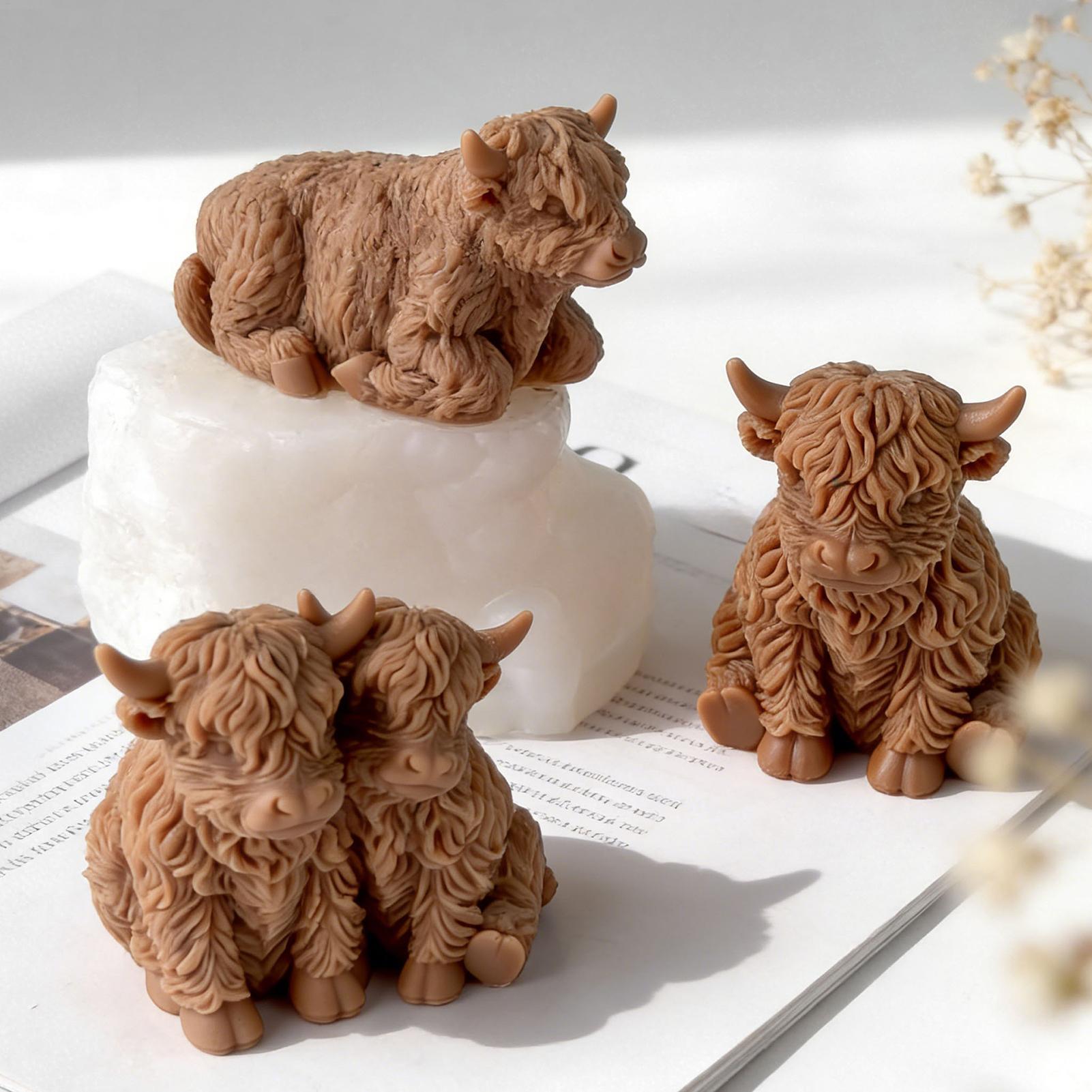 Highland Cow Silicone Mold Reu - огляд і ціна Candle Making Business