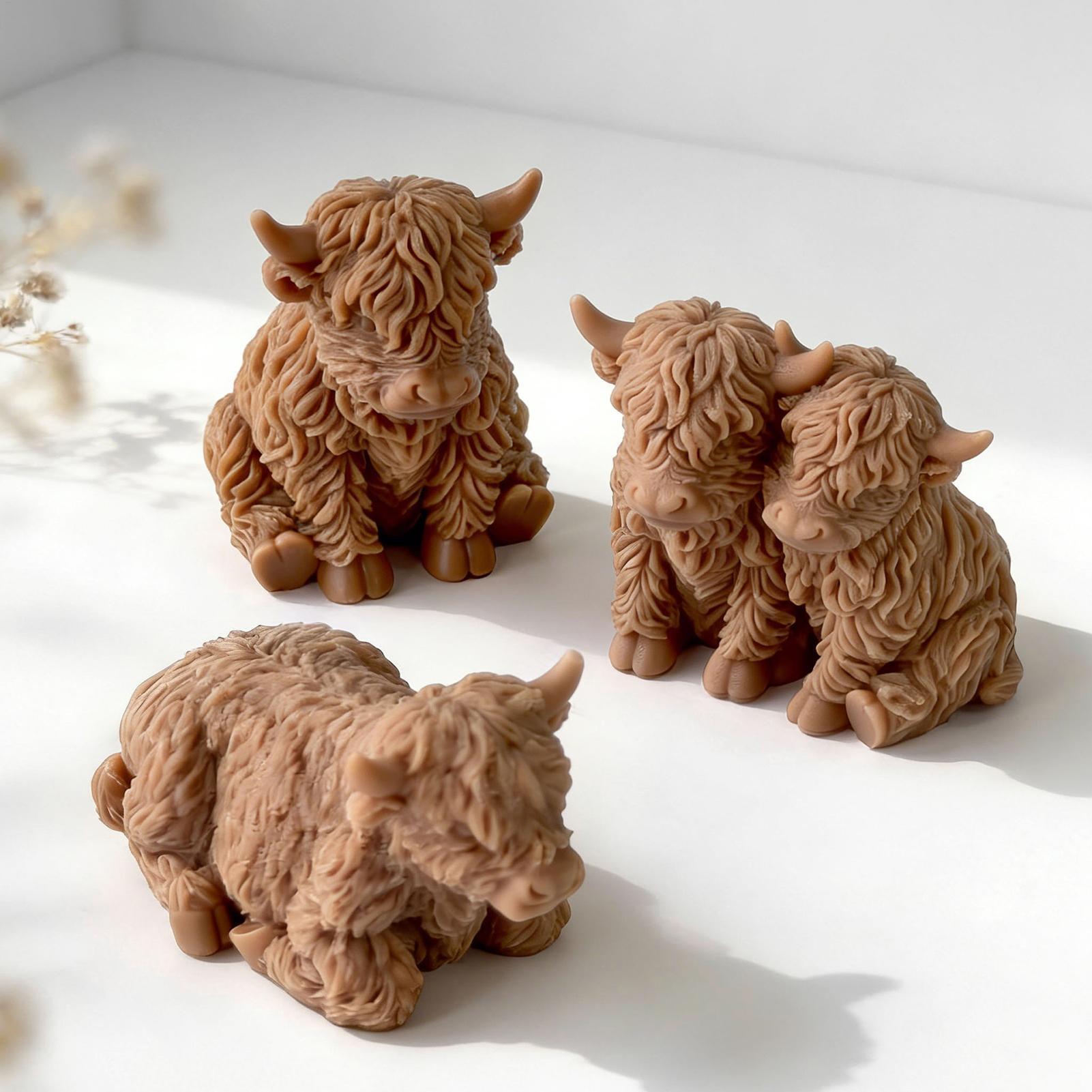 Highland Cow Silicone Mold Reu - огляд і ціна Candle Making Business