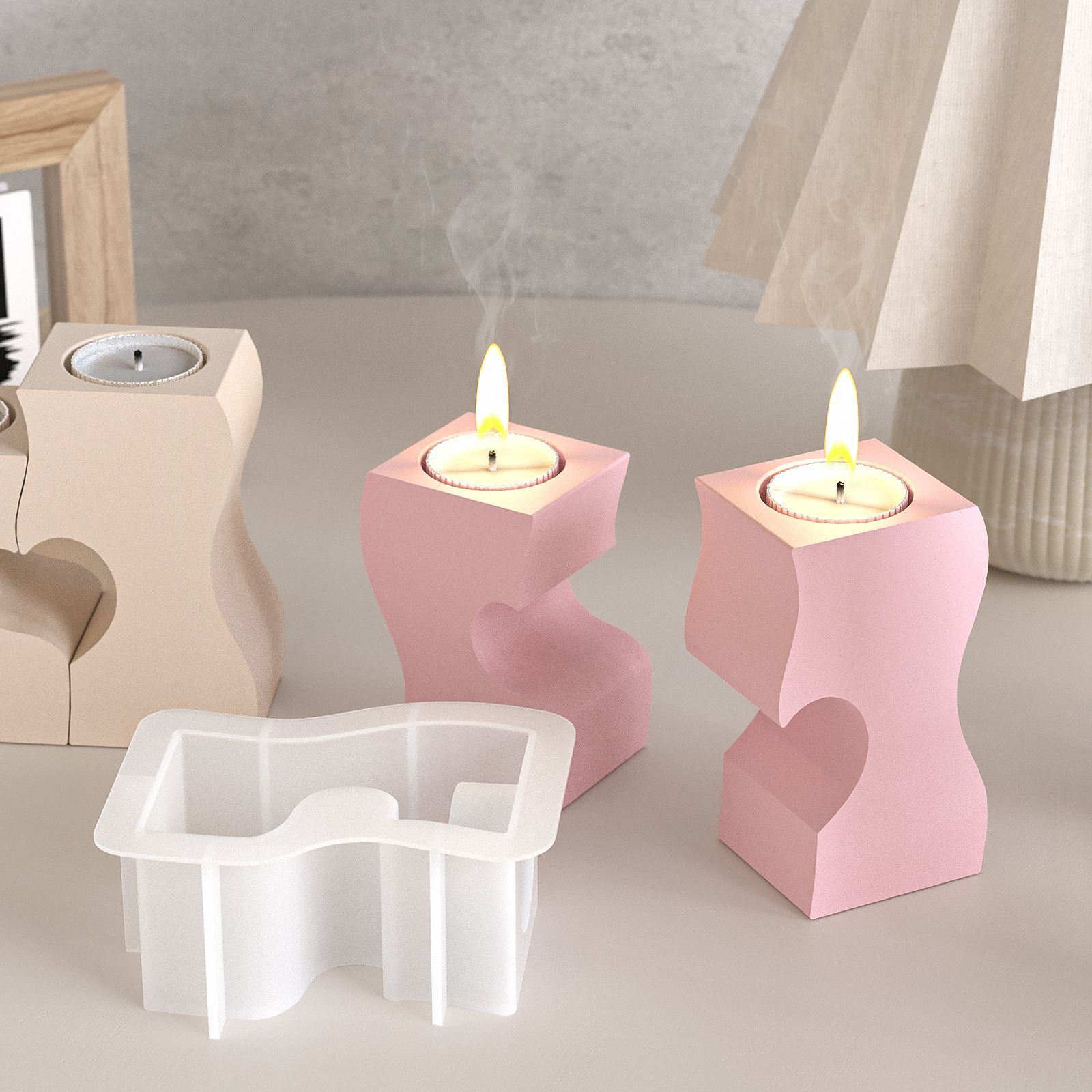 S Heart Candlestick Silicone M - огляд і ціна Candle Mold Silicone