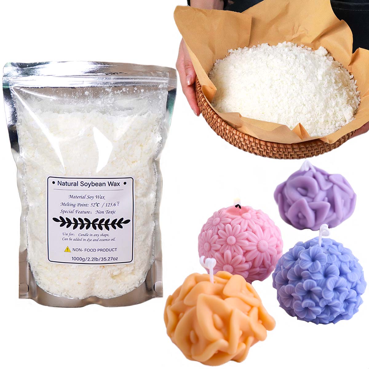 100/250/500/1000g Natural Soy  - огляд і ціна Candle Making Kit