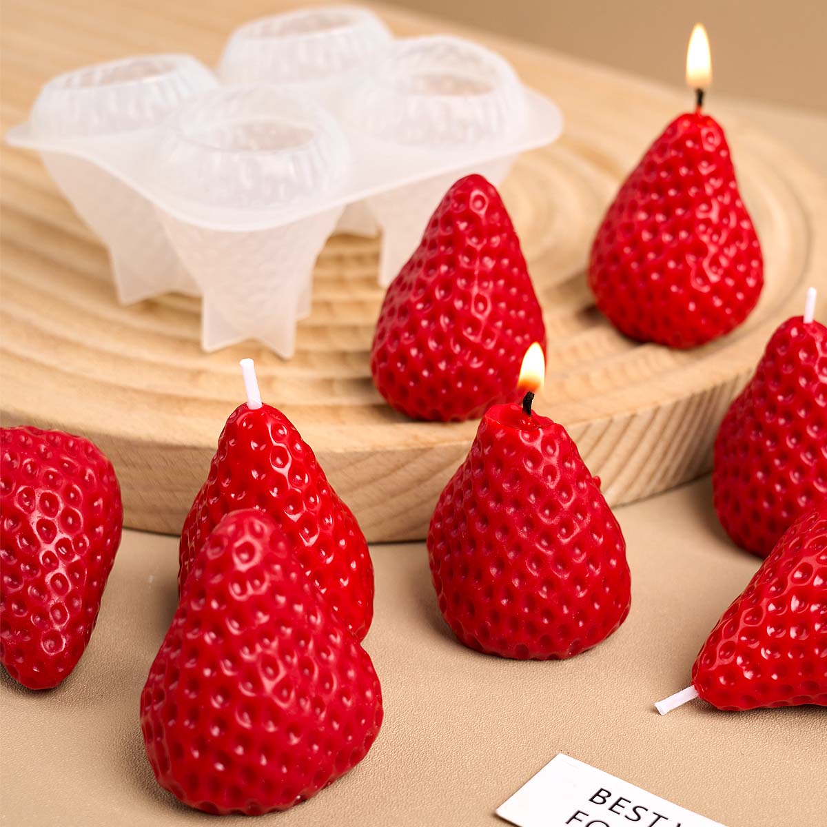 4pcs Strawberry Silicone Candl - огляд і ціна Candle Making Party