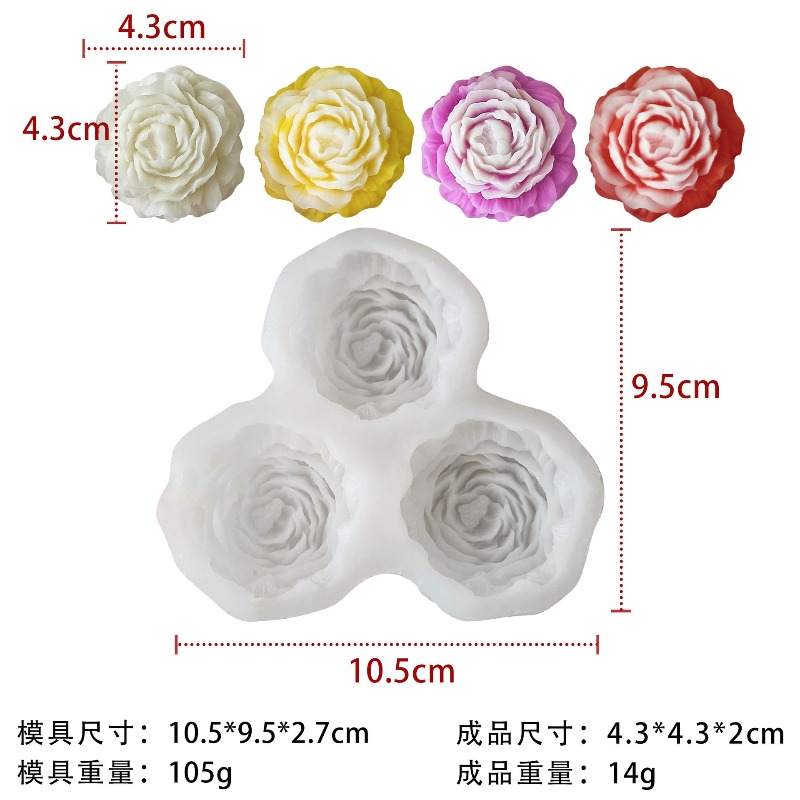 3pcs/set Peony Flower Candle S - огляд і ціна Candle Making Business